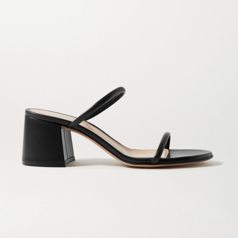 Gianvito Rossi Byblos Black Block Heel Sandals Size 39
